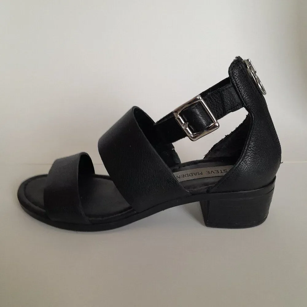 Women Steven Madden Shoes Black Strappy Heel Size 6.5M